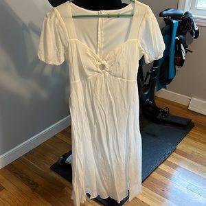 White midi dress
